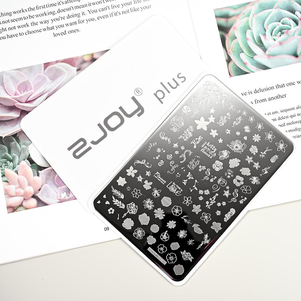 Destičky na ražení nehtů Zimní linky svetru s pruhovaným vzorem Šablony na nehty DIY geometrický kostkovaný design nehtová deska Obrázek Decoratio