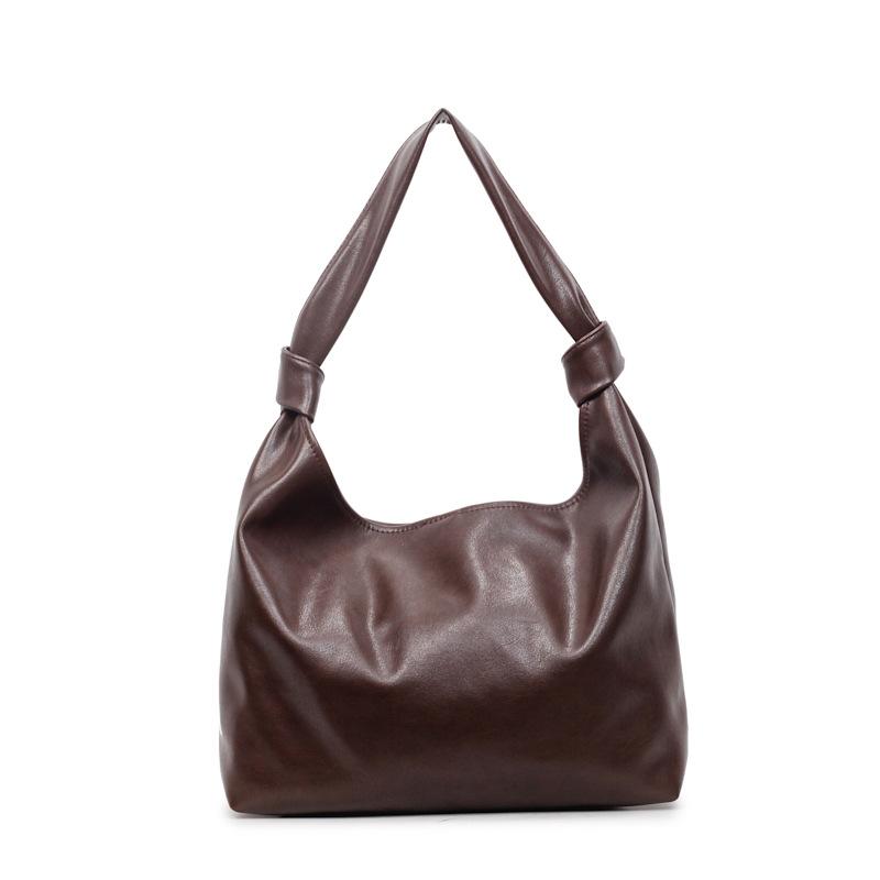 Tote bag women's lazy wind large-capacity bag women's new simple design commuter versatile soft leather shoulder bag