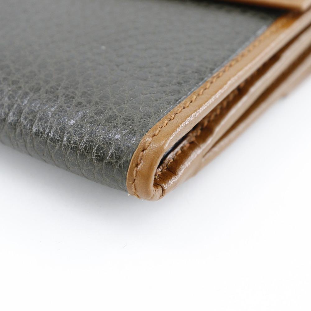 CELINE Double Sided Bi-Fold Wallet Brown leather Women Used