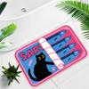 Black Cat Sardine Bath Mat Pink Blue Fish Can Non Slip Soft Plush Bathroom Rug Absorbent Floor Mat for Shower Tub Funky