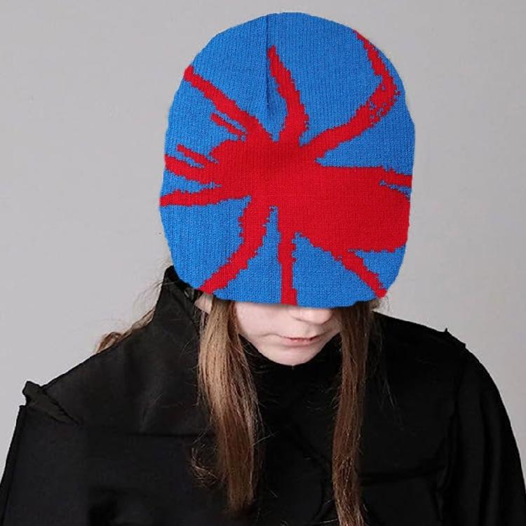Halloween Jacquard Spiders Hat Knit Windproof Hat for Adult Winter Cycling Ski