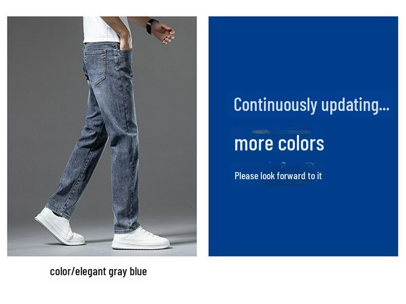 Hellblaue Loose Straight Jeans für Herren – Trendy Frühlings-/Sommermode, Freizeithose