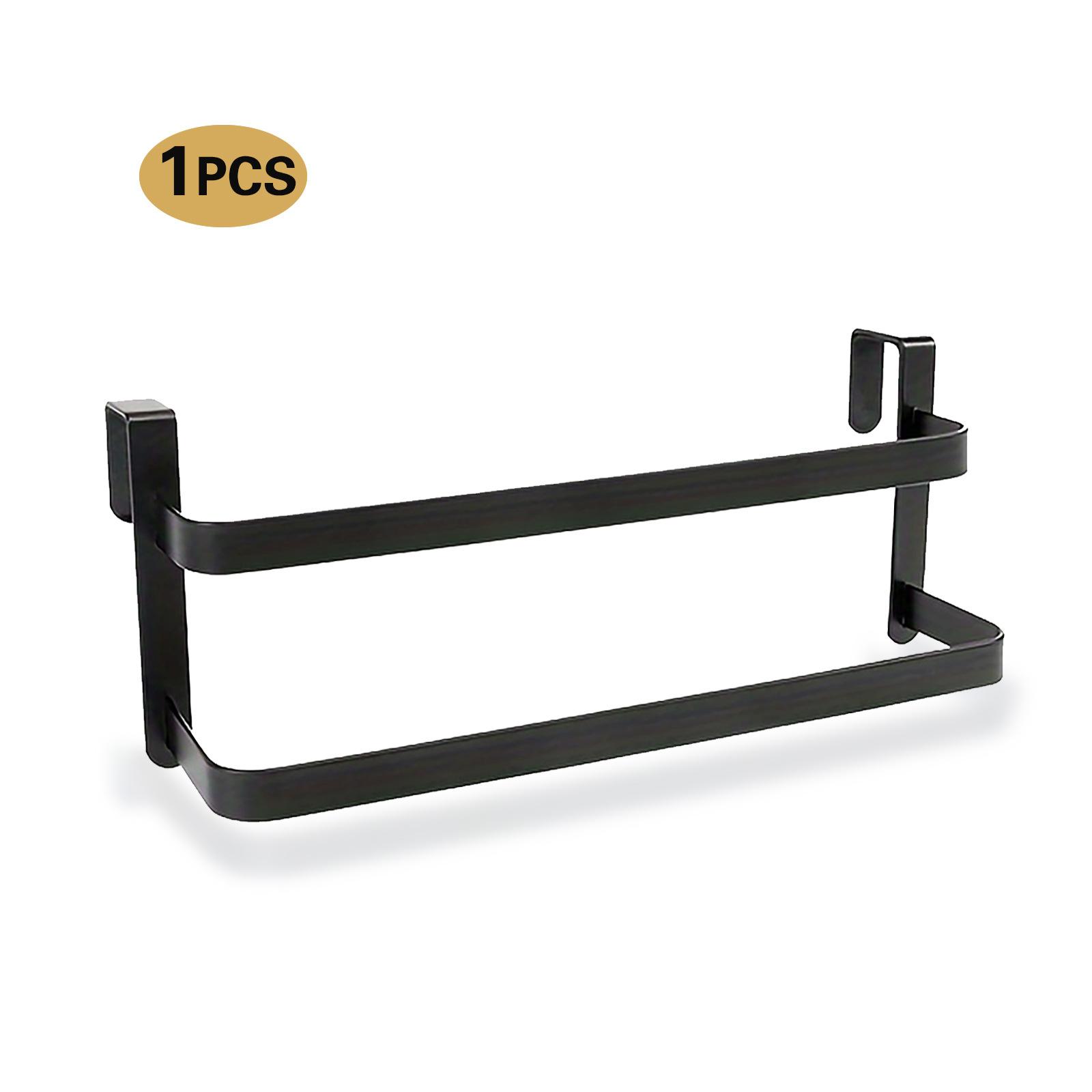 

Kitchen Cabinet Towel Rack Double Towel Bar Over Door Towel Holder Bathroom Kitchen Hanging Rack No Drill Towel Rail чёрный