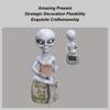 Solar Alien Statue Small Resin Landscape Figure Collectible Sci-Fi Solar Light Decoration for Outdoor Patio Garden Lawn Balcony