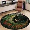 1pc of a Round Rug Featuring a Crescent Moon And Floral Design, Designed to Be Non-Slip And Resistant to Fading, Suitable for Living Rooms, Bedrooms