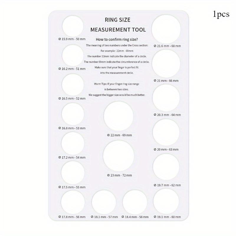 1pz Card Misura Anelli - Tabella di Conversione Taglie Europee & USA con Guida alla Circonferenza di Misura, Strumento Durevole in Cartone per Creazione Gioielli