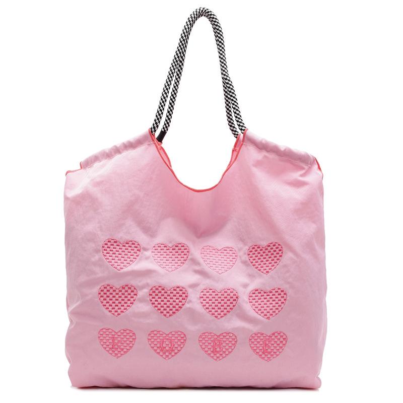 Bags Bags Women's 2025 New Japanese Cartoon Embroidery Thread Love Shoulder Bag Large Capacity Casual Versatile Commuter Bag