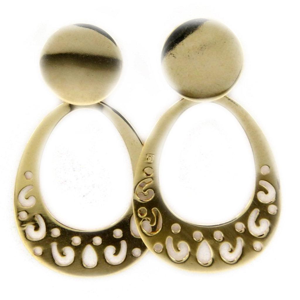 Les Trésors De Lily [G3407] - Gold Plated 'Choreography' Earrings - 31x18 Mm