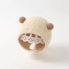 Cute Winter Warm Kids Girl Boys Baby Hats Fleece Wool Hemming Caps With Ball Solid Wool Ear Protection Hats Soft Newborn Bonnet