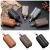 Classic Coin Purse Keychain Single/Double Zipper PU Leather Wallet Key Storage Bag  Household