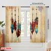 2pcs,2D plane printing Curtains Roller Blinds Dream Feathers Durable 100% Polyester Fabric (without rod) Gifts for Bedroom,