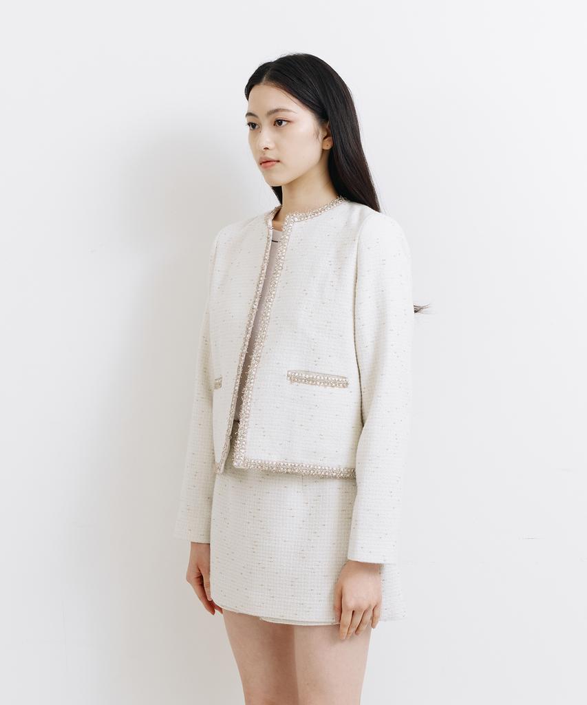 Raffine Atelier Classic Tweed Jacket Ivory