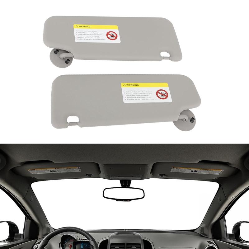 Sun Visor Sunshade Car Sun Visor 1 Pair Sun Visor Left Right Sun Visor with Mirror Replacement for Aveo 2012 to Grey