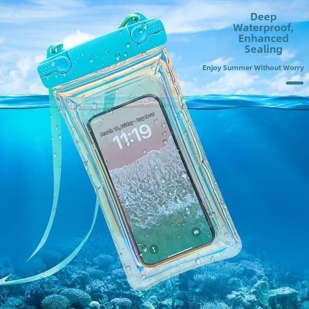 Touchable Screen Floating Airbag Pouch Transparent Laser Colorful Swimming Storage Bag PVC Underwater Organizer