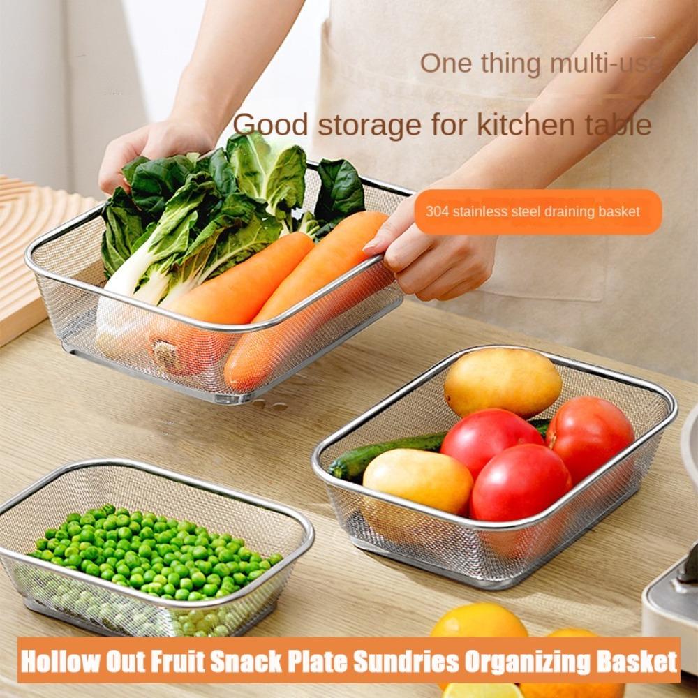 Square Drain Basket Thickened Sundries Organizing Baskets Ins Rice Washing Basin