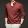 Autumn And Winter Men'S Long-Sleeved Scissor Collar T-Shirt, All Seamless High-Quality German Velvet Thickened Bottomed Top T-Shirt