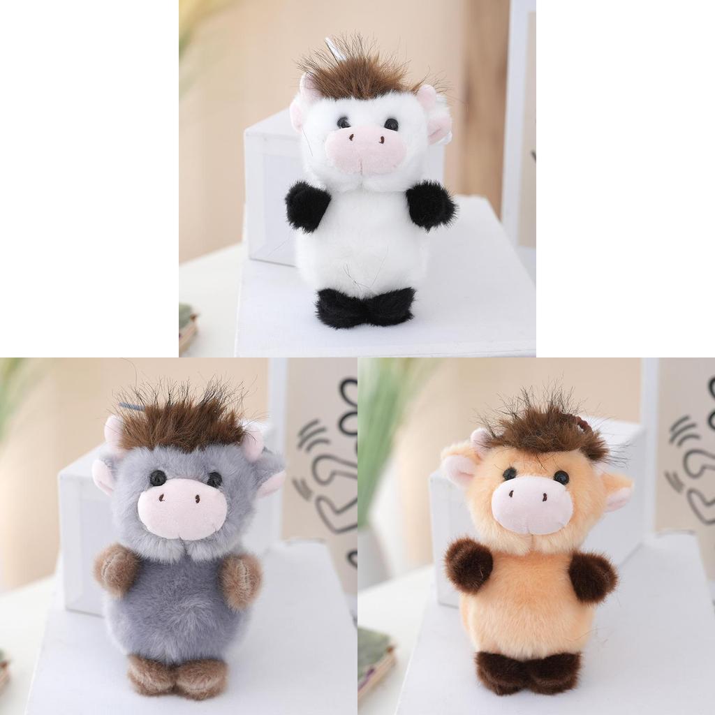 Adorable Cow Plush Toy Pendant With Polyester Fiber For Backpack Decoration