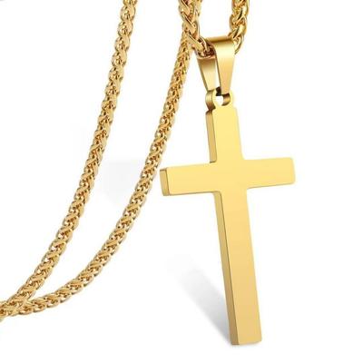 Men's Titanium Steel Cross Pendant Necklace - Stylish Hip Hop Jewelry