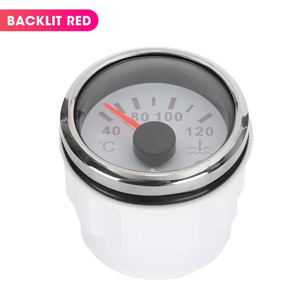 2in Cooling Water Temperature Gauge 40‑120 Celsius  Smart Alarm IP67 Waterproof 12VCelsius24V 0‑190ohm  Sensor