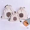 Lucky Drawstring Bracelet & Prayer Bead Bag - Cotton/Linen Cloth