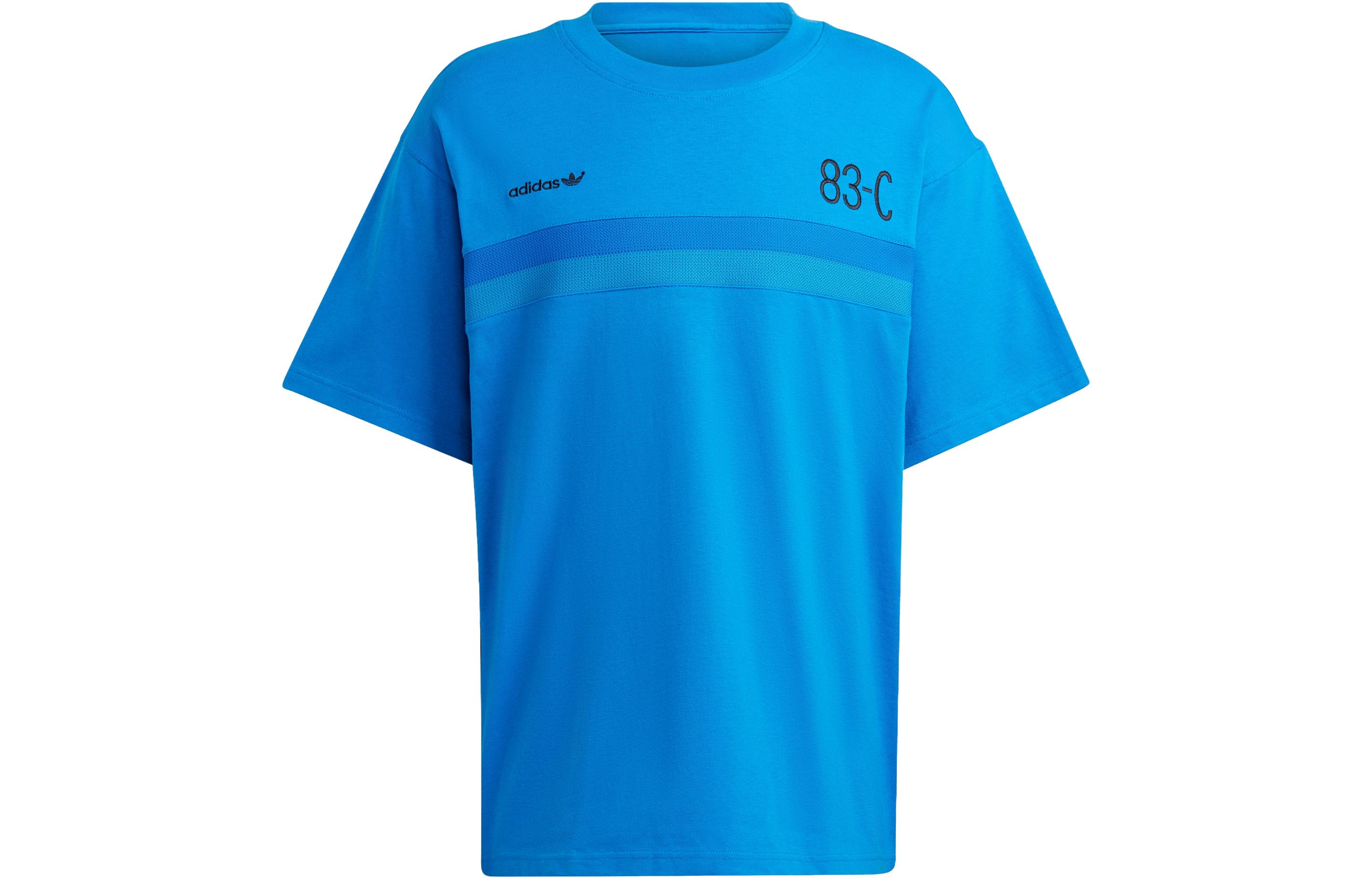 Adidas Originals T Shirts Men s Bird Feather Blue Crew Neck Moderate Straight Fit IA2486 M