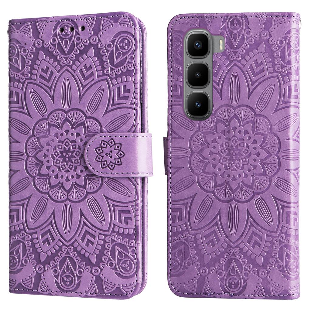 Für Infinix Hot 60 Pro+ 4G Hülle Sonnenblumen-Prägung Leder-Geldbörse Handyhülle