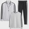 Men's Three-Piece Casual Sports Suit: Spring/Autumn Running Jacket with Three-Stripe Design