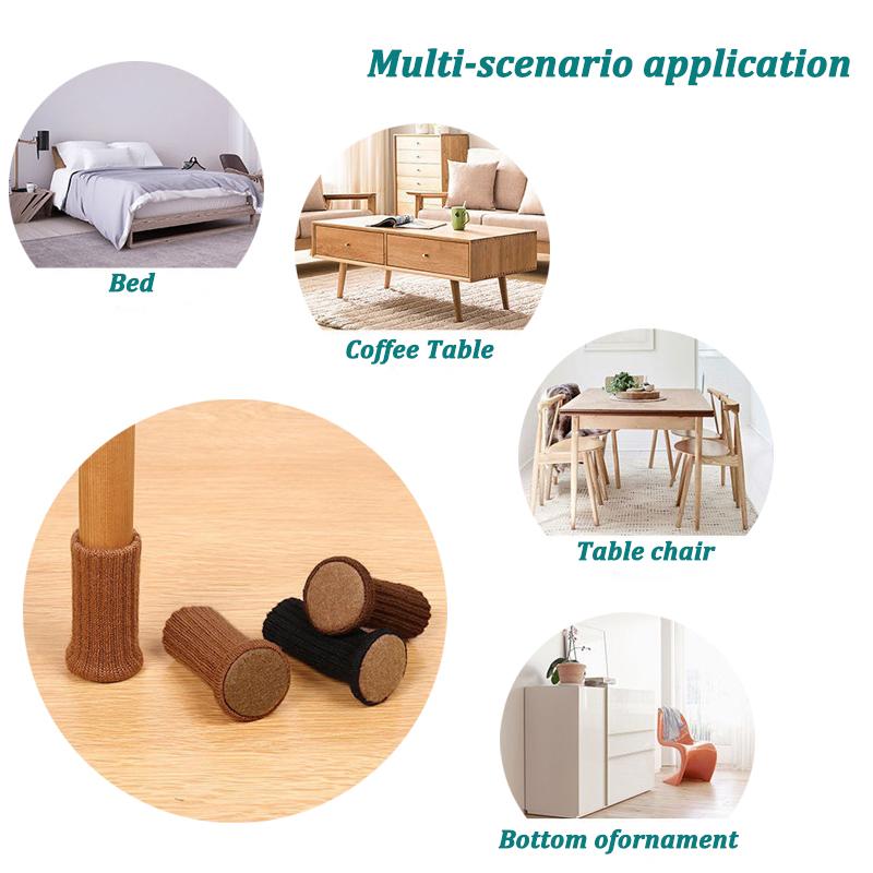 16PCS Furniture Feet Knitted Protectors Chair Legs Floor Anti-Slip Pads Table Legs Socks for Floor Protectors Chair Pads Covers