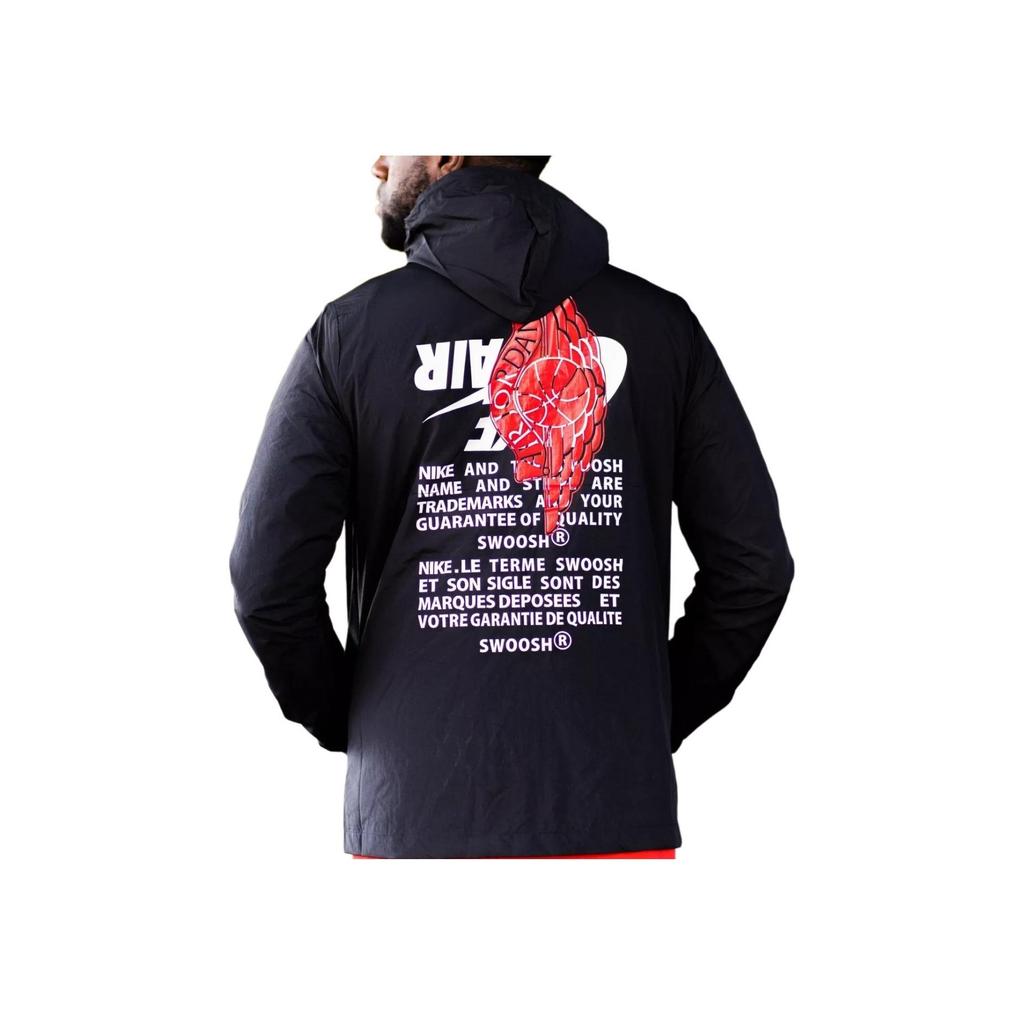 Air Jordan Jumpman Casual Sports Letter Pattern Hooded Zip Jacket Men Jackets Black BQ8476-010
