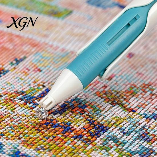 Bead Picking Pen for Crafts Auto Dispenser Pen, Wax Free Faux Diamond Art Tool Picker Round Diamonds DIY Embroidery Accessories