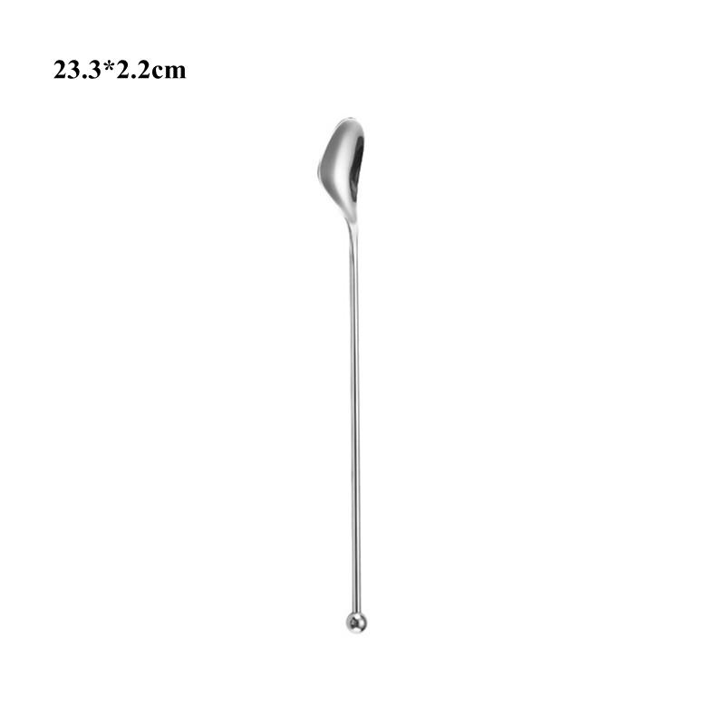 304 Edelstahl Barlöffel mit langem Griff Doppelkopf Bartender Cocktail Swizzle Sticks Rührstab Stick Küchenzubehör