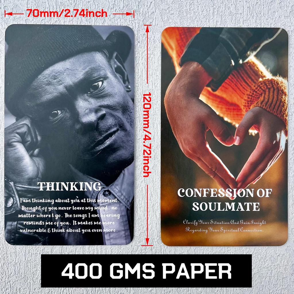 GZXINKE Confessions d'Âme Sœur Oracle Afro-Américain Amour Noir Oracle Âme Jumelle Relations Romantiques Karmiques Cartes, Jeu, Flamme, Situation,