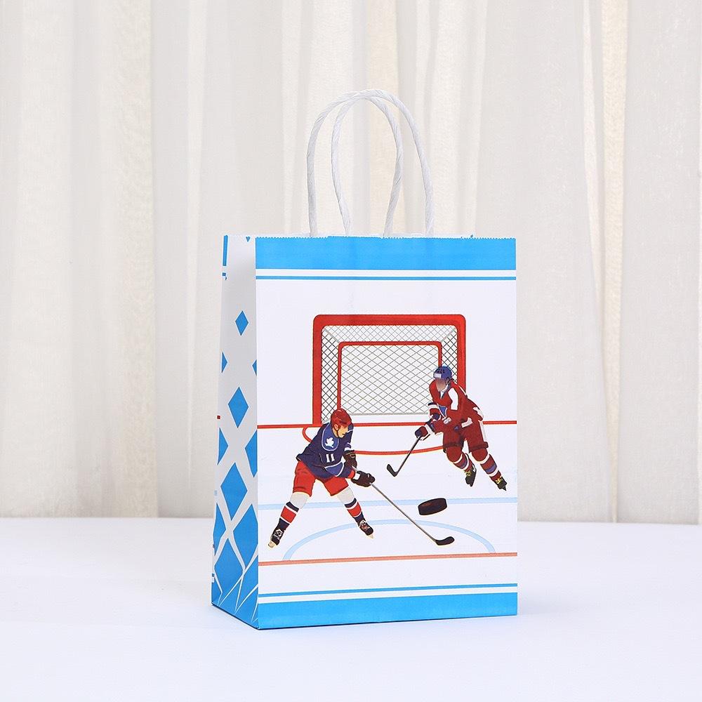 

StoBag Hockey Party Paper Gift Bags Recyclable Tote Bags for Birthday Candy Cake Wedding Party Favor Bags Party Supplies gifting 30pcs&15x8x21cm