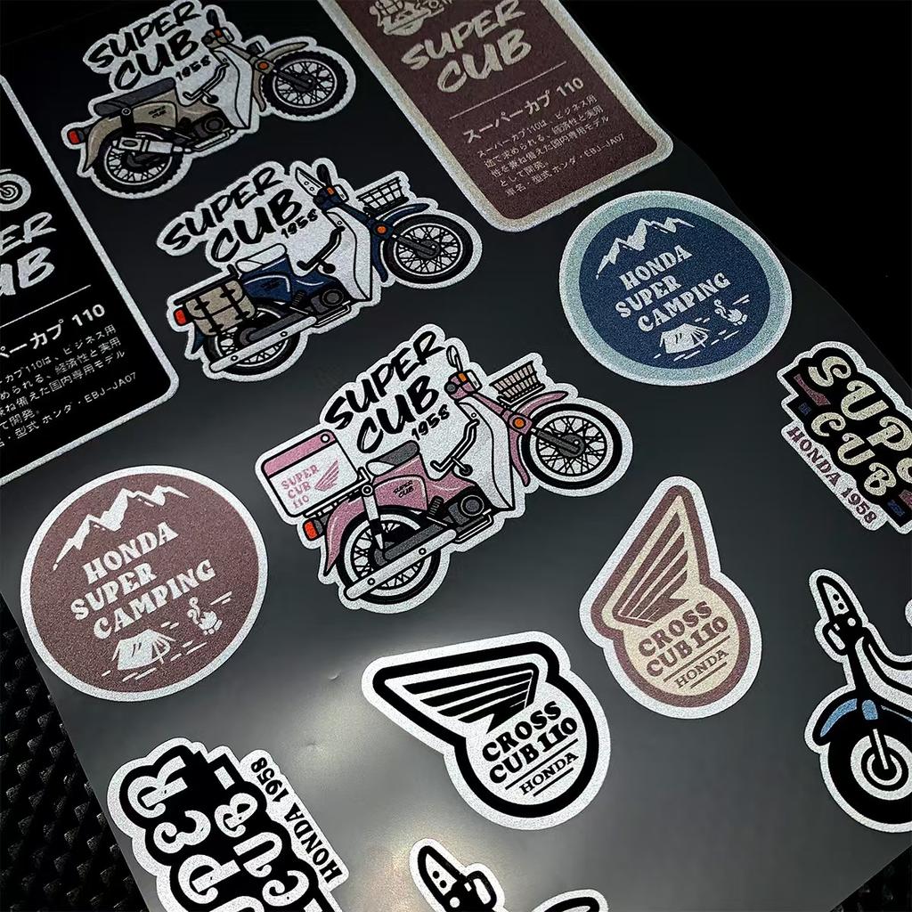 Suitable for Motorcycle Decoration Stickers Reflective Waterproof Helmet Racing Decals HRC Accessories Sponsor Stickers