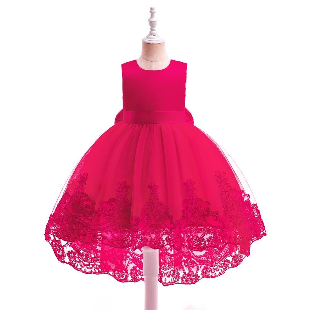 Sommer Spitzen Prinzessinkleider für Kinder 3-8 Jahre Geburtstagskleid Blumen Mädchenkleid Kindergeburtstagsparty Kostüm Säuglingskleid L019