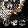 BINBOND Fashion Tourbillon Automatic Watch Men Luxury Skeleton Mechanical Wristwatch Stainless Steel Wristwatches