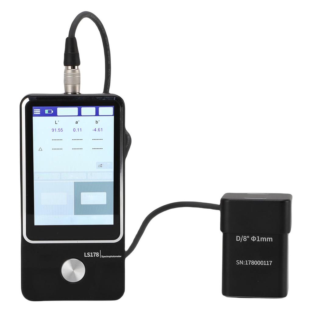 Digital Paint Color Meter Full Spectrum LED Light Source 3.5 Inch Touch Screen 1mm Measurement Aperture Portable Color