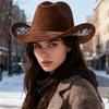 Formal Occasion Woolen Hats Embroidery Flower Decoration Fedora Hat  Autumn and Winter