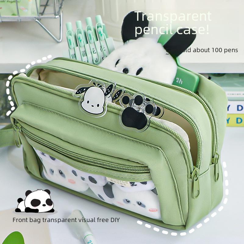 2024 Large Capacity Transparent Pencil Case for Girls: Perfect for Elementary and Junior High Students