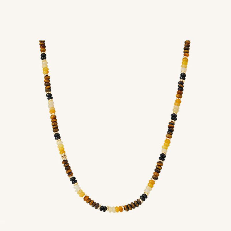 

Same Style as Wang Yibo Tigereye Fortune Bead String Jewelry Clavicle Chain Necklace Fancy Light Luxury Minority Jewelry Tiger Eye stone necklace