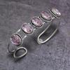 Pink Kunzite Gemstone 925 Sterling Silver Cuff Bangle Adjustable