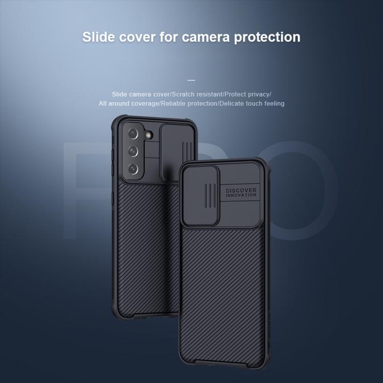 Dla Samsung Galaxy S21 5G NILLKIN Seria Black Mirror Pro Camshield Pełne Pokrycie Pyłoszczelne Odporne na Zarysowania Etui na Telefon