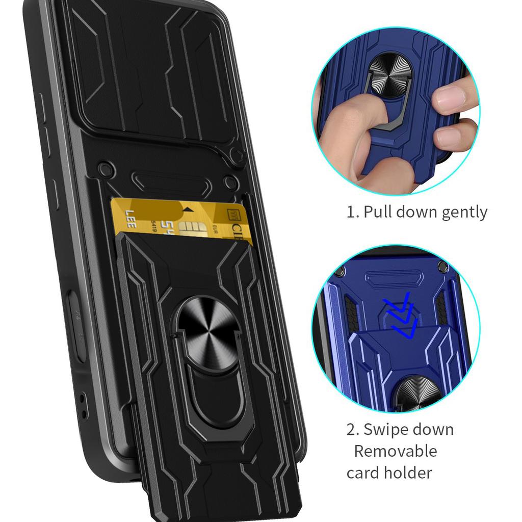 For Honor 400 Lite 5G Case PC+TPU Kickstand Phone Back Cover with Camera Slider
