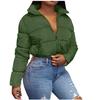 Fashion Women Solid Stand-up Collar Cardigan Down Jacket Outerwear Padded Coat