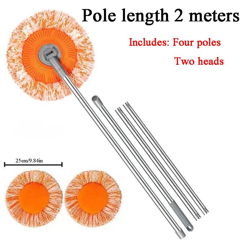 UNTIOR Cleaning Mop with Long Handle Round 360° Rotatable Removable High-rise Cleaning Supplies Household Ceiling Floor Cleaner