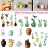 Mini Ceramic Vase Refrigerator Magnets 3D Small Flower Lightweight Creative Message Sticker for Air Conditioners Fridge House