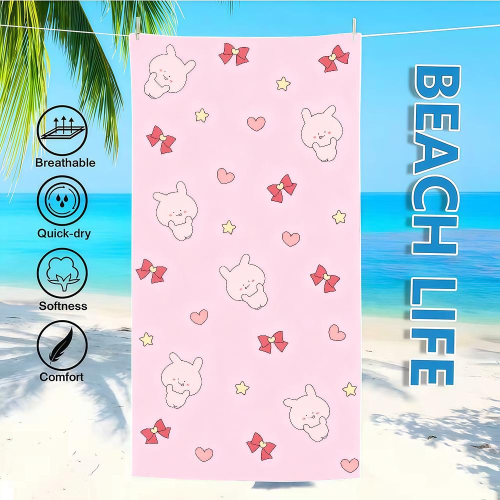 A-Asamimichaans Cartoon Schläfrig Niedlich Handtuch Textil Bademantel Strand Schnelltrocknend Leicht Tragbar Camping Schwimmbad Reise