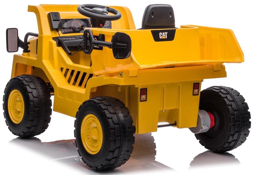 Battery Powered Ride-On Toy Tipper Electric Drive Cat Yellow Sun Baby