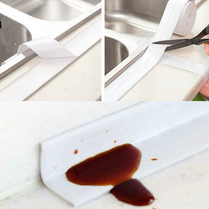 Ruban PVC étanche - Auto-adhésif - Anti-humidité - Pose facile - Pour salle de bains et cuisine