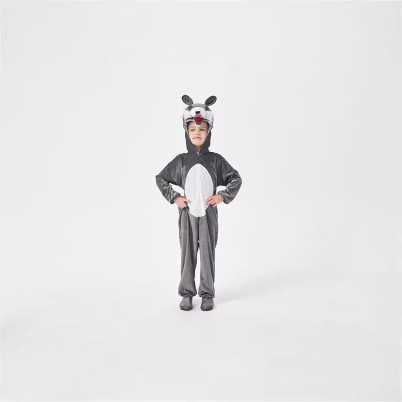 Halloween big bad wolf cosplay costume children's male and female animal onesie costume